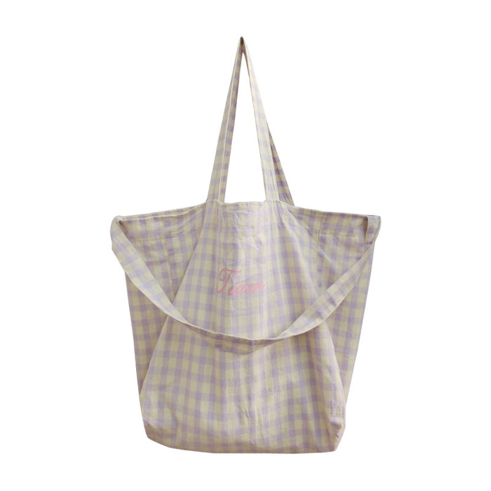 Wholesale Checkered Embroidered Shoulder Bag Double sided Back Sail Bag Art Versatile