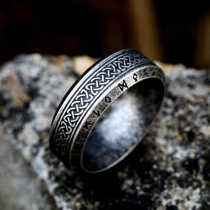 Wholesale Old Vintage Viking Letters Stainless Steel Men's Ring JDC-RS-CFL006