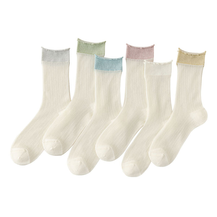 Wholesale Socks with mesh breathable middle tube, rolled edges and loose mouth