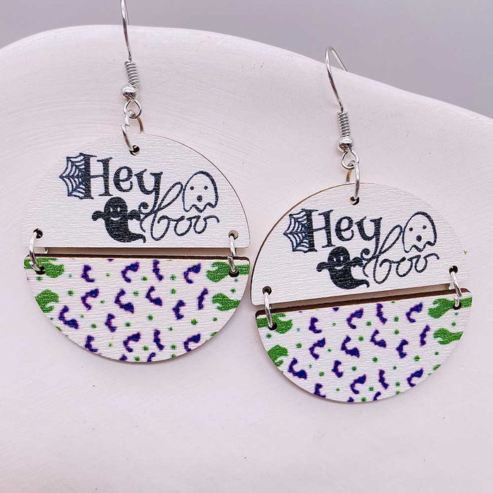Wholesale  earrings,  double piece wooden pumpkin holiday accessories