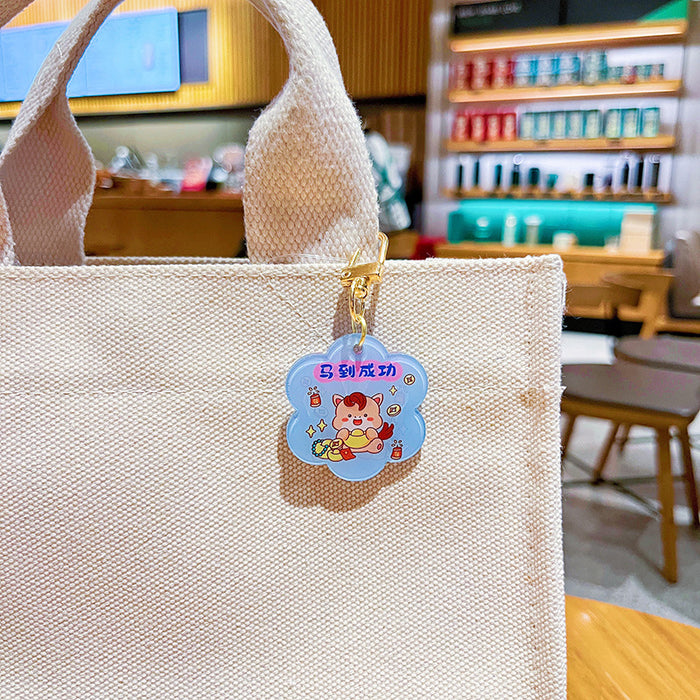 Wholesale Original Acrylic Text Card Keychain Cute Cartoon Snake Year Mascot Bag Pendant