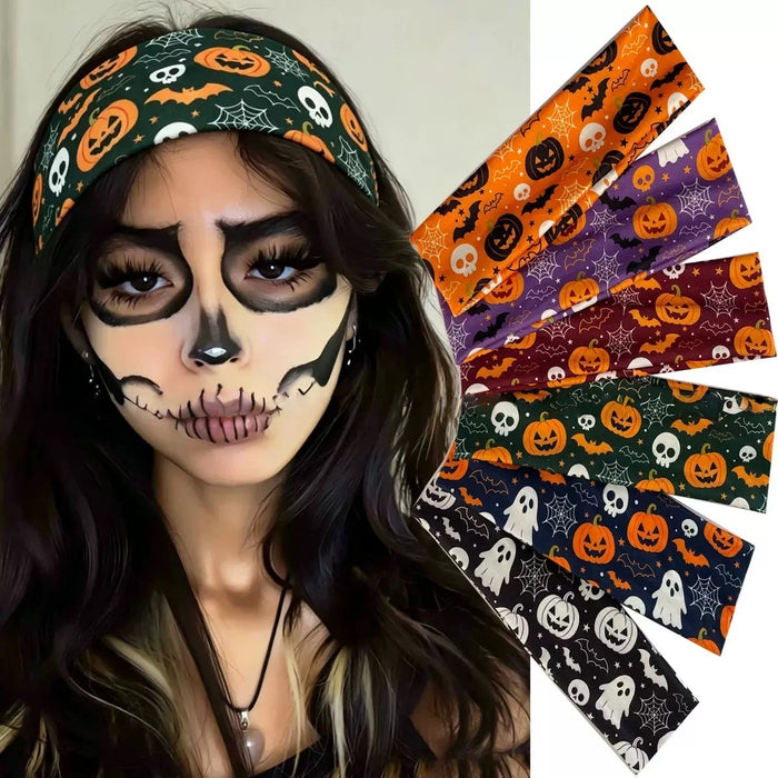 Wholesale  Women S Cute Pumpkin Ghost Print Elastic Headband Party Accessory
