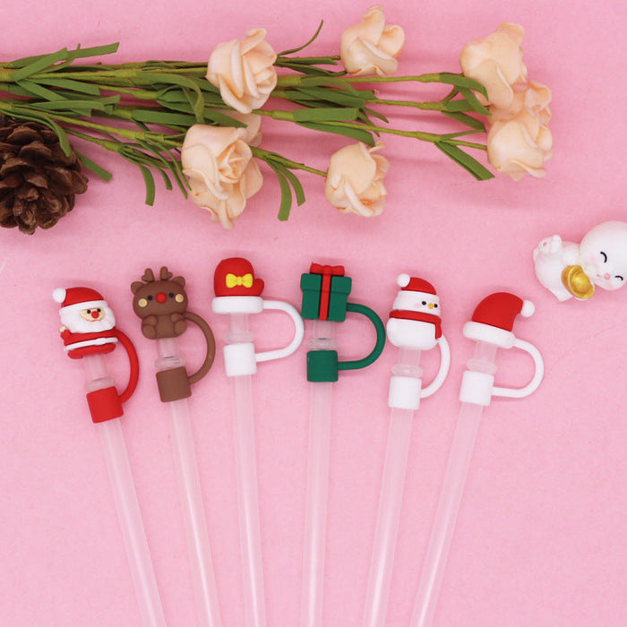 Wholesale Christmas 8MM Silicone Straw Caps JDC-SCR-MeiTeEr002