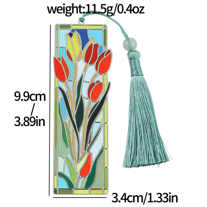 Wholesale Oil Painting Metal Tassel Accessories Bookmark