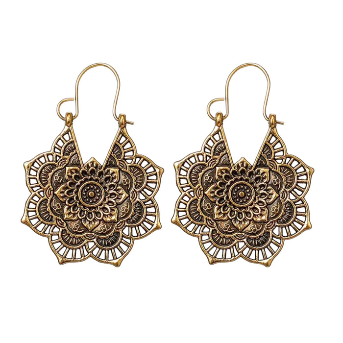 Wholesale Retro Bohemian Hollow Floral Earrings Set 3 Pairs Alloy Geometric Earrings