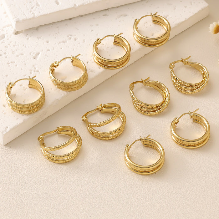 Wholesale New high-end stainless steel earrings, fashionable and versatile, with a minimalist and niche style