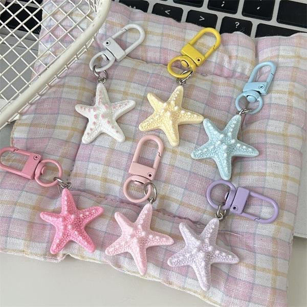 Wholesale Cute 3D Starfish Keychain Cartoon Bag Charm Gift Summer Accessory