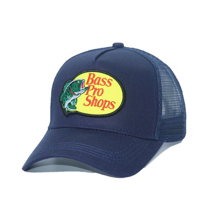 Wholesale Bass fish embroidery baseball cap summer breathable men's and women's sunshade cap patch sun hat