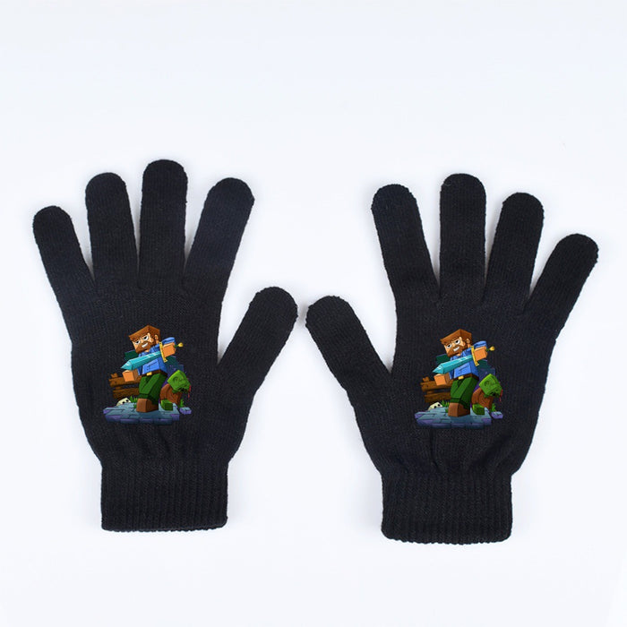 Wholesale Solid color knitted warm mittens