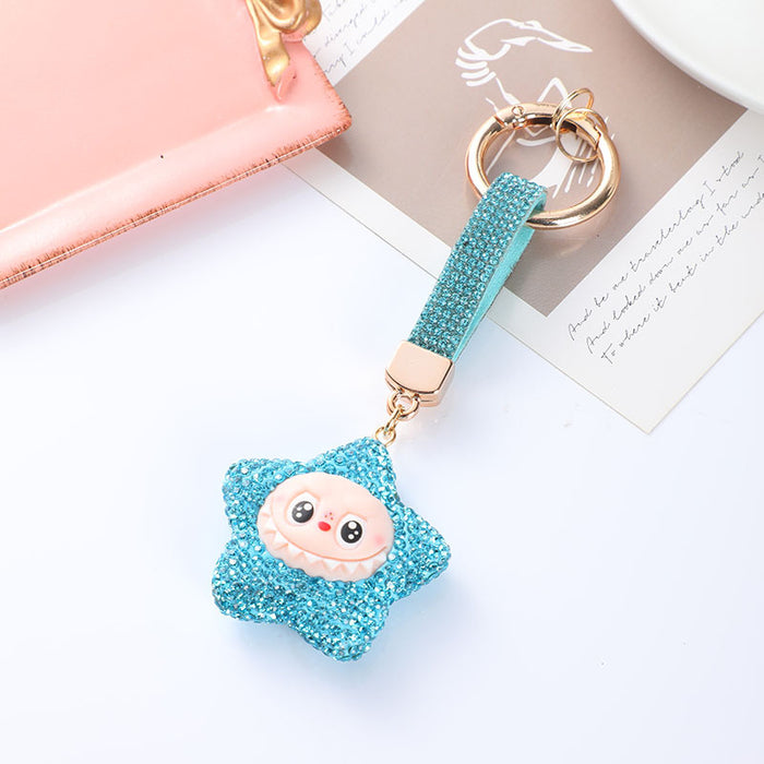 Wholesale Cute Car Keychain with Cross-Border Diamond Inlay
