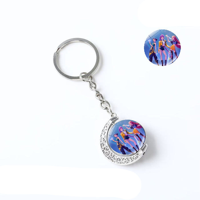 Wholesale Kpop Double-sided rotating pendant keychain