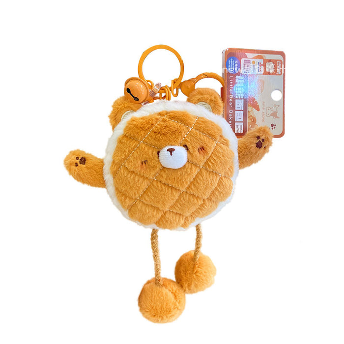 Wholesale Bear Bread House Pull Plush Pendant Keychains