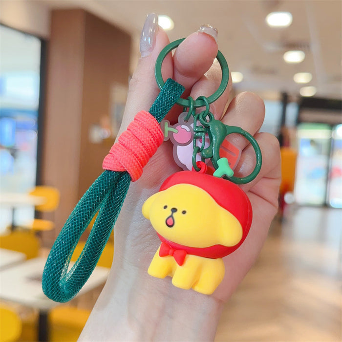 Wholesale Cute puppy keychain cartoon puppy schoolbag hanging price car keychain claw machine small gift