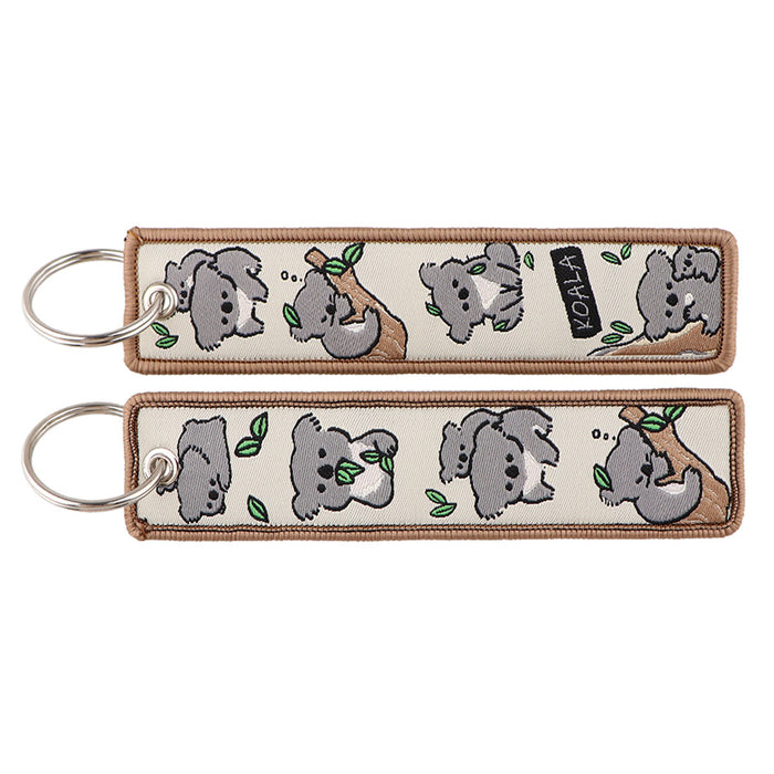 Wholesale Cartoon Cute Capybara Animal Woven Label Lanyard Keychain JDC-KC-KKX005