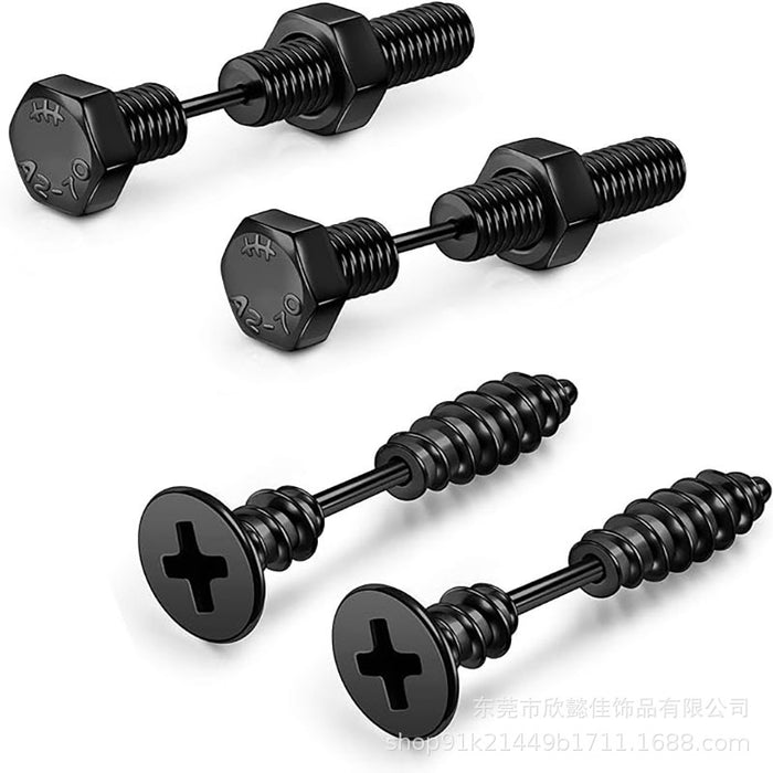 Wholesale Stainless steel cross screw earrings