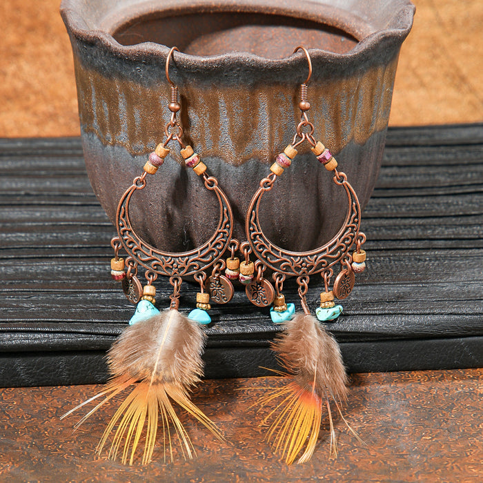 Wholesale Bohemian Tassel Geometric Earrings - Retro Ethnic Style Fashion Accessory MOQ≥2