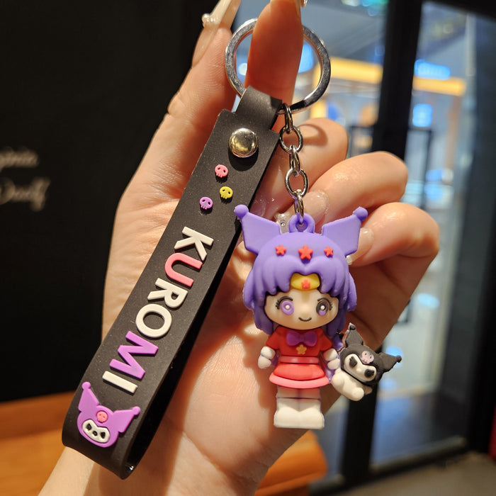 Wholesale Cute cartoon girl keychain for girls,  gift for claw machine