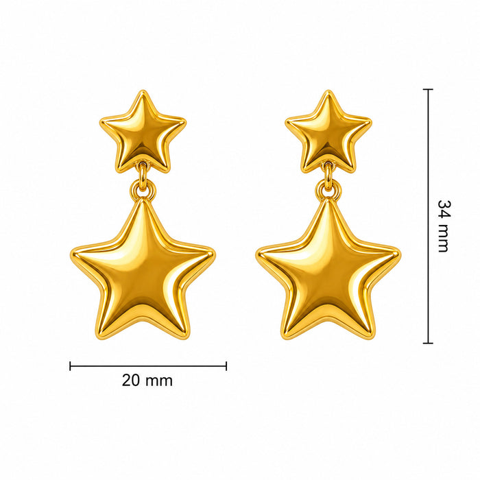 Wholesale stainless steel earrings,  star-shaped five-pointed star niche design earrings,  fashionable and unique stud earrings.
