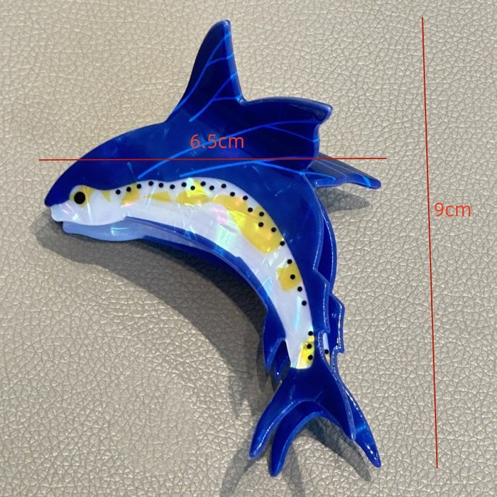 Wholesale Tropical Fish Design Acrylic Hair Clip Ocean Series Trout Claw Clip