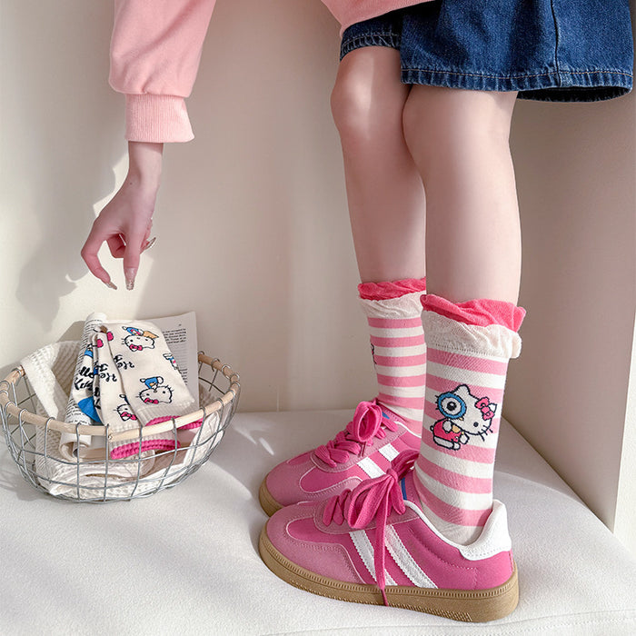 Wholesale Cute socks for women,  mid-calf socks,  cotton socks,  spring and autumn style,  personalized long socks