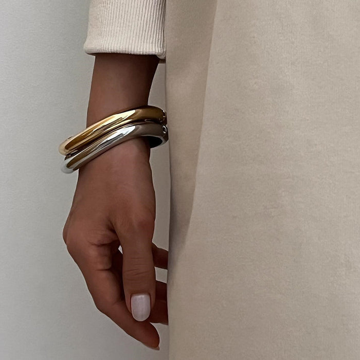 Wholesale New jewelry simple irregular alloy bracelet personalized circle metal wind opening bracelet