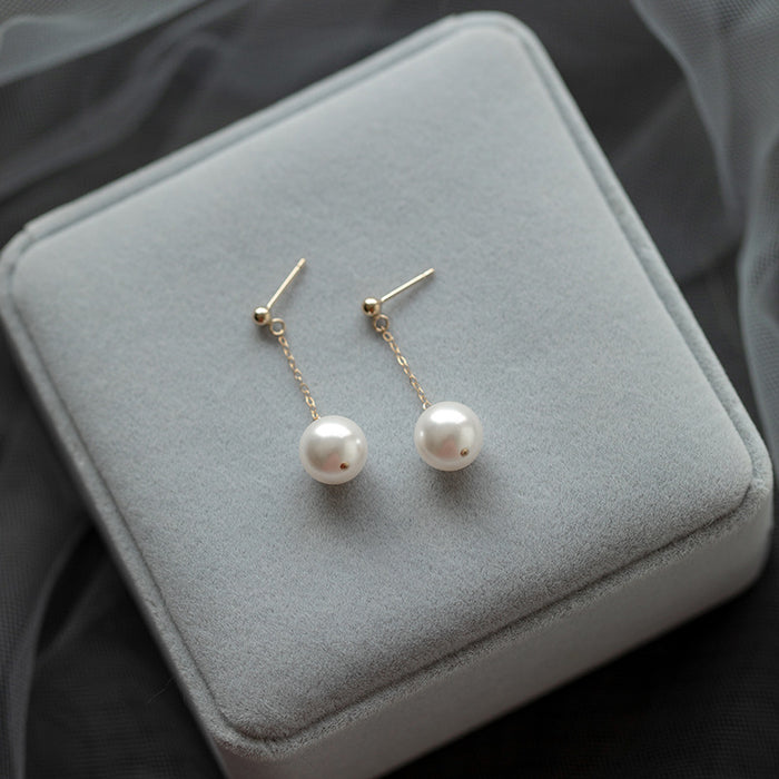 Wholesale earrings long super fairy temperament 14K gold simple earrings eardrop