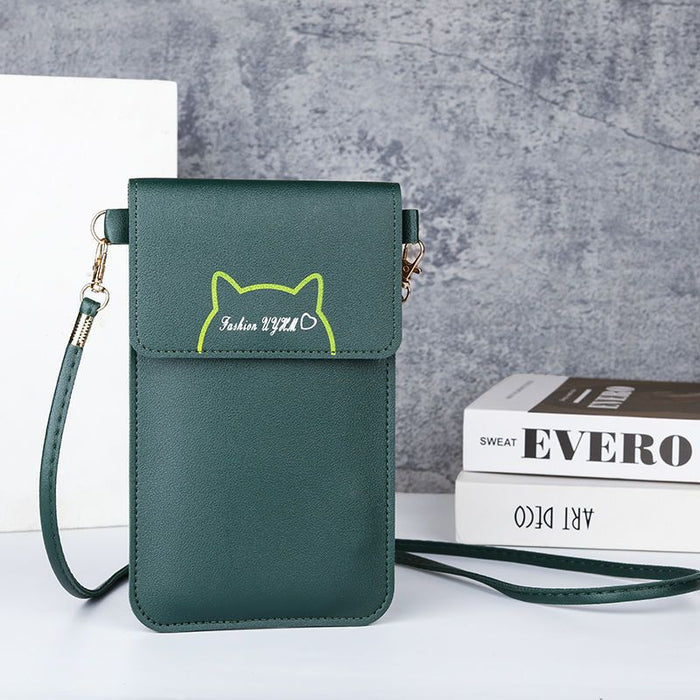 Wholesale Crossbody Phone Bag Wine Red PU Leather Letter Design Women' s Everyday Handbag