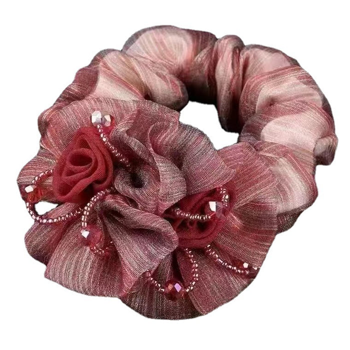 Wholesale rope head flower 40 to 50 years old foreign style pig large intestine simple lazy hair iron head flower nurse hair