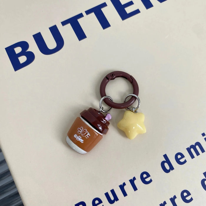 Wholesale Cute Coffee Shop Star Keychain Pendant Star Cartoon Bag Pendant Accessories