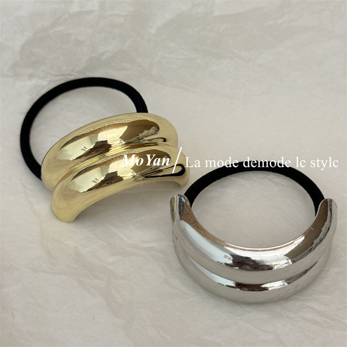 Wholesale Alloy Concave and Convex Elastic Hair Band Geometric Hair Rope Retro Elegant Headband