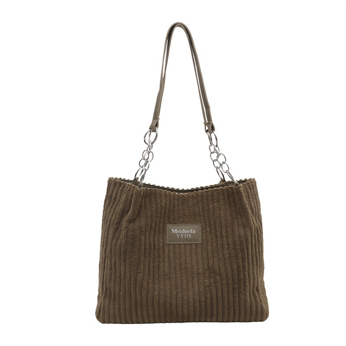 Wholesale Large Capacity Corduroy Chain Underarm Tote Bag JDC-SD-ShengShi007