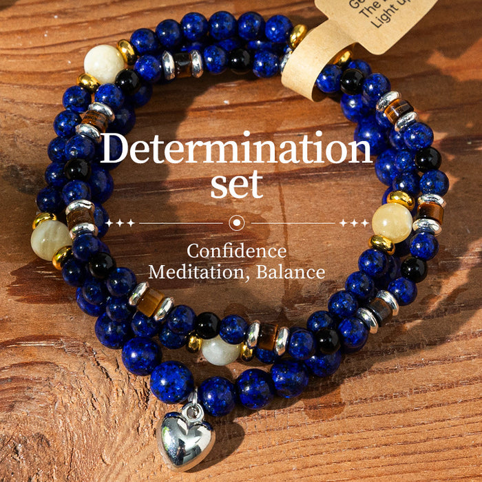 Wholesale Bohemian Heart Stone Bracelet Minority Ethnic Style Multi-layer Stacked Crystal Bracelet