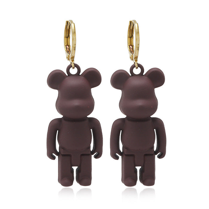 Wholesale Earrings Leather Color Bear Pendant (F) JDC-ES-ZL010