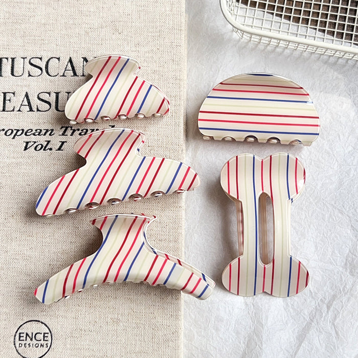 Wholesale Colorful Striped Large Shark Hair Clip PVC Fashion Accessory