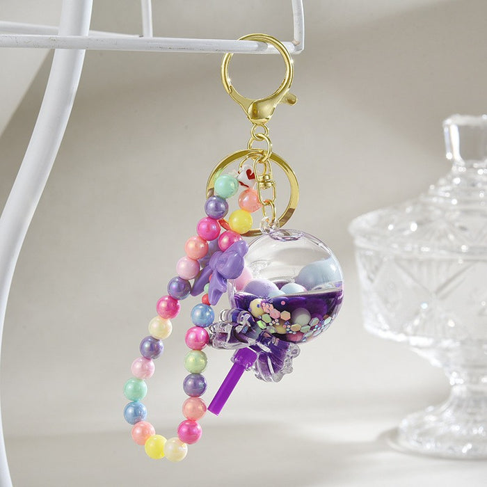 Wholesale Liquid Glitter Bottle &  Lollipop Acrylic Oil-Filled Keychain
