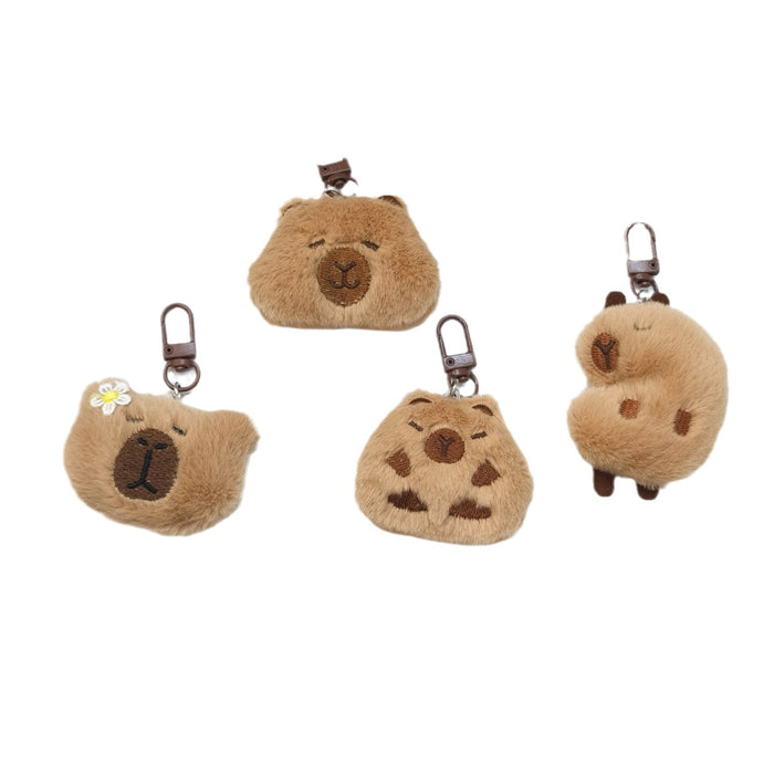 Wholesale Cute Plush Doll Pendant Capybara Keychain Accompanying Gift Small Hanging Decoration Accompanying Gift Brooch Doll