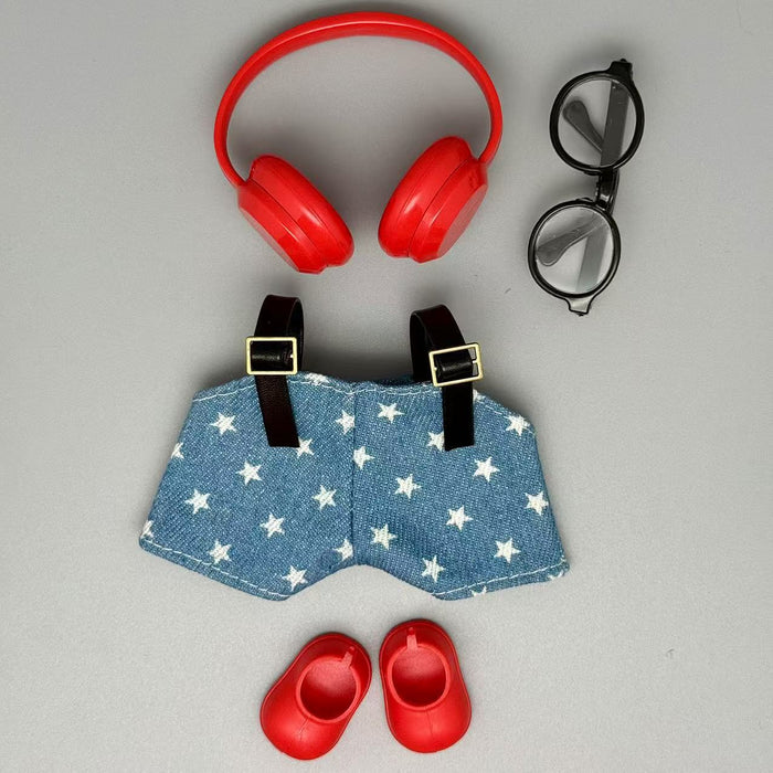 Wholesale Kola doll clothes set with headphones and vinyl doll clothes