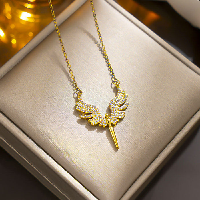 Wholesale Diamond angel wings Angel necklace