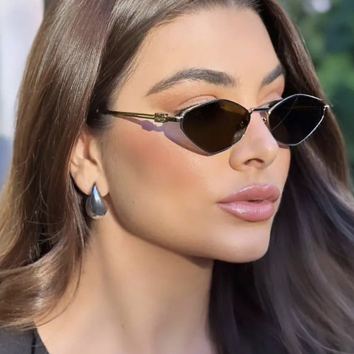 Wholesale New metal frame cat eye sunglasses, retro street photography sunglasses, sunglasses