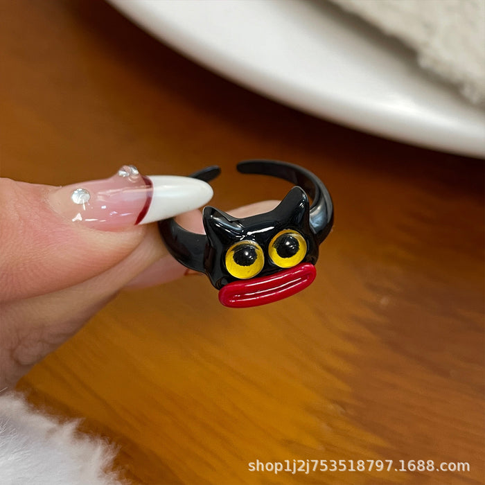 Wholesale Cartoon Drip Oil Opening Ring Personalized Ring
