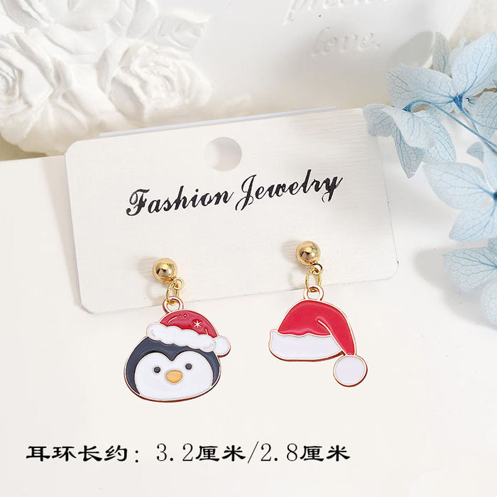Wholesale Metal Electroplated Christmas Earrings Snowflake Elk Design Chic Fashion Access MOQ≥2 MOQ≥