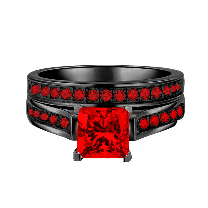 Wholesale Ruby Women's Ring Stainless Steel Men's Ring