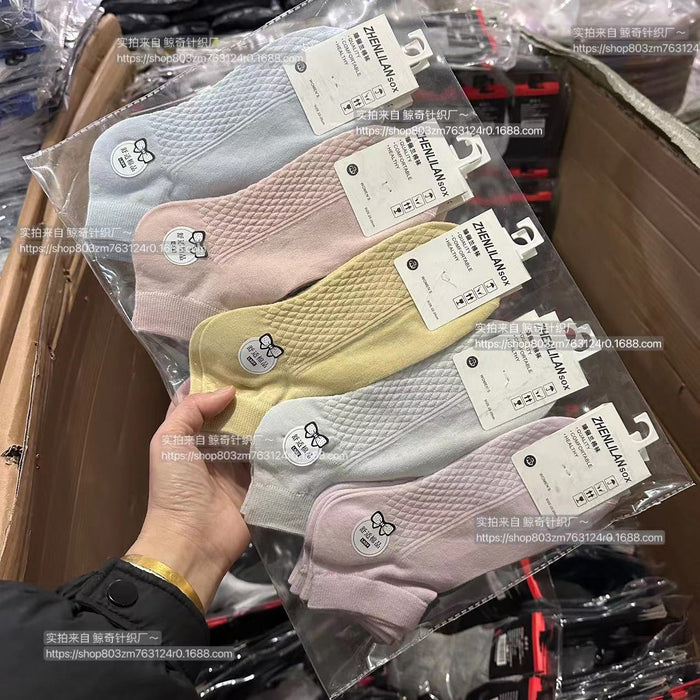 Wholesale Cotton socks, summer thin socks, sweat absorbing sports short tube socks
