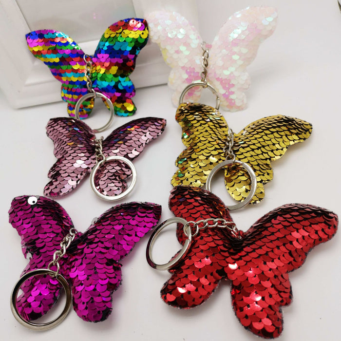 Wholesale Butterfly keychain, reflective bag pendant, car keychain