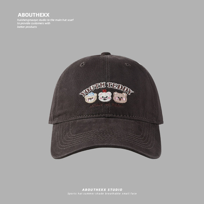 Wholesale Embroidered baseball cap, sweet and versatile, new wide brimmed duckbill cap for couples