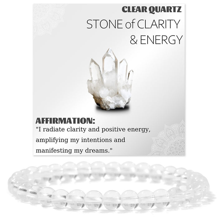 Wholesale 6mm stone bead bracelet with elastic cord card packaging