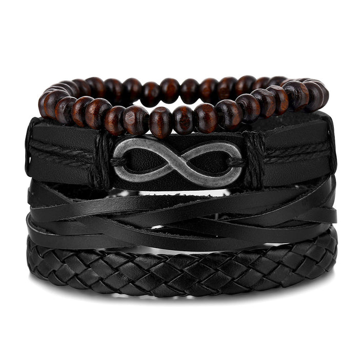 Wholesale Hollow Triangle Leather Men's Bracelet JDC-BT-HanShi005