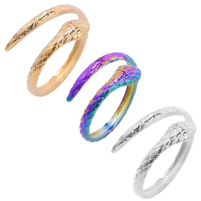 Wholesale Steel titanium gold ring with adjustable tail ring opening