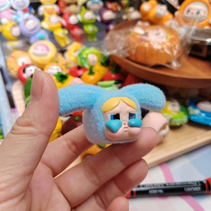 Wholesale Cartoon cute flocked PVC keychain toy