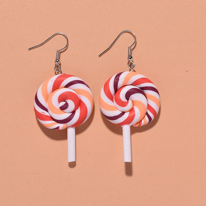 Wholesale Girly Colorful Lollipop Soft Clay Earrings JDC-ES-Xunt006